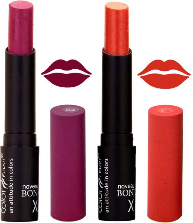 Color Fever Purple Creamy Matte Offer Lipstick Set-04-15 Price in India