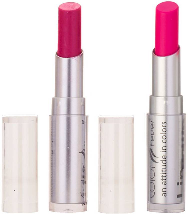 Color Fever Creamy Matte Limited Offer77160154Purple, Neon Pink Lipstick Set Price in India