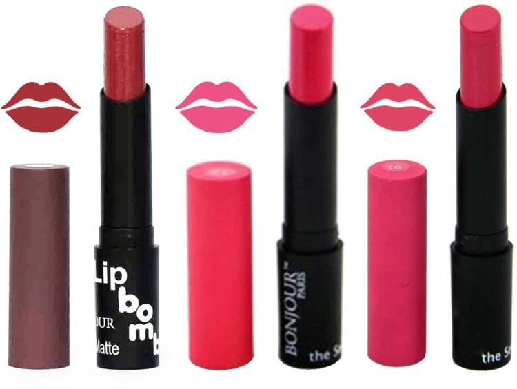 BONJOUR PARIS Super Matte Lipstick Combo 188 Price in India