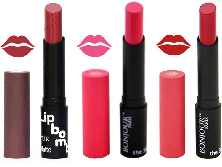 BONJOUR PARIS Super Matte Lipstick Combo 189 Price in India