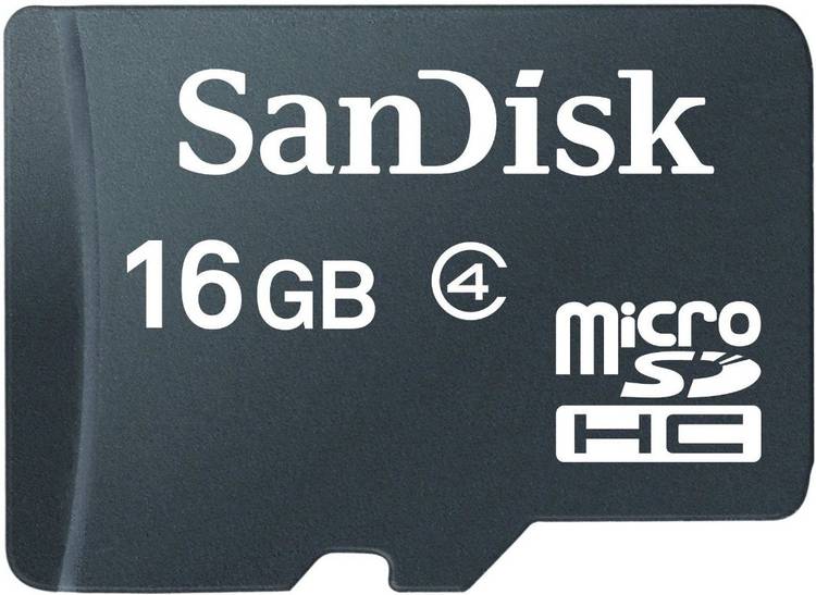 SanDisk Class 4 16 GB MicroSD Card Class 4 48 MB/s  Memory Card