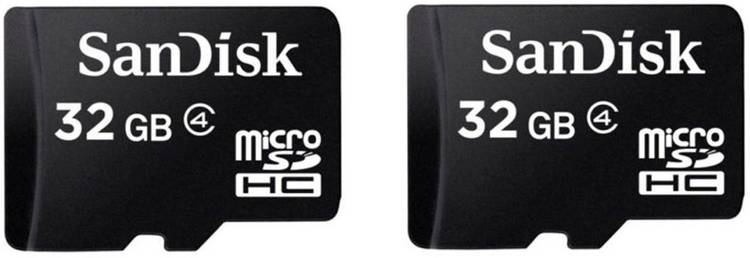 SanDisk Standard 2 Pcs Combo 32 GB MicroSDHC Class 4 24 MB/s  Memory Card