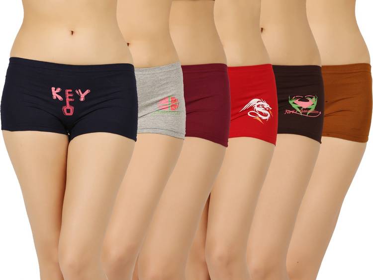 Women Boy Short Red, Maroon, Brown, Black, Grey Panty