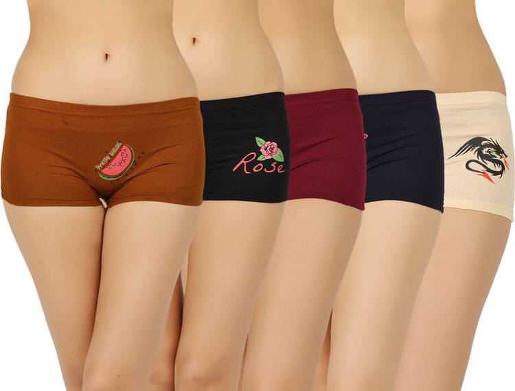 Women Boy Short Multicolor Panty