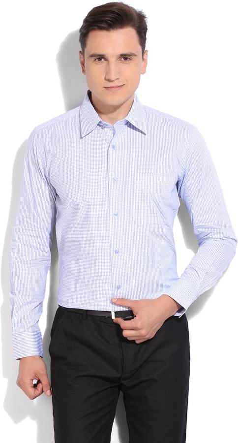 Men Regular Fit Checkered Spread Collar Collar Formal Shirt