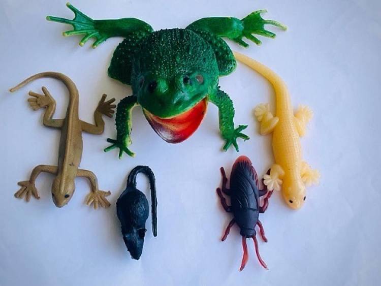 Tik C Cute rubber frog ,izard,rat gang toys