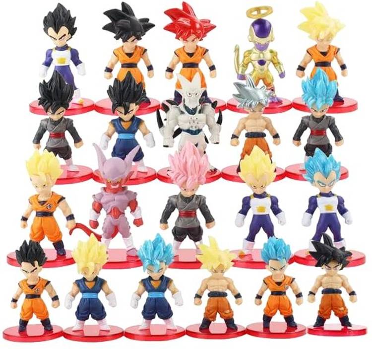 RVM Toys Dragon Ball Z Anime 21 Pcs Action Figure Anime Toy Set of Size 7-8 CM Figures