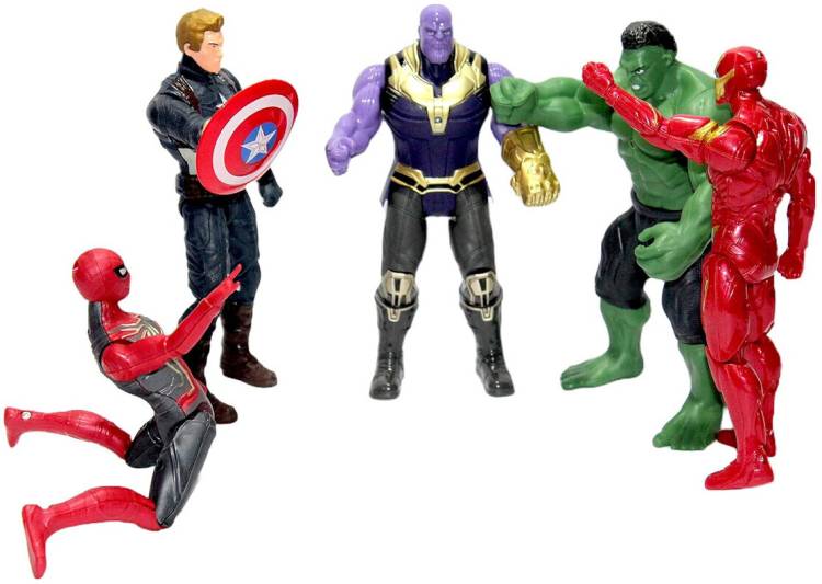 KHYALI Avengers Toys For Kids|Set of 5 Twist & Move Super Hero Action Figure Play Set77