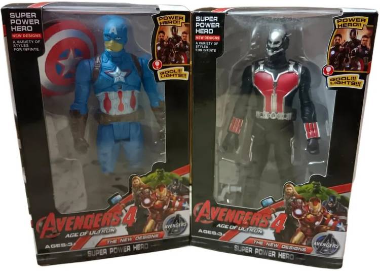 AKTOON TOYS Avenger Action Figure Toy Set for kids. Led Light| pack of 2