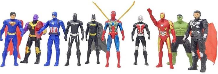 ZUNBELLA Superhero Action Figure Toys Superheroes Set of 10 Figures Toy for Kids