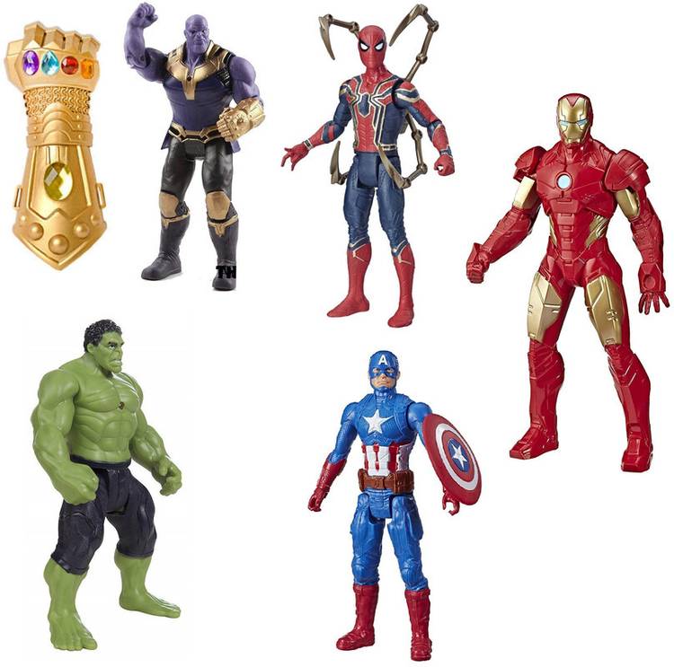 HappyBive Avengers Toys For Kids|Set of 5 Twist & Move Super Hero Action Figure Play Set13