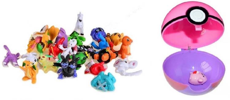 FOZZO-SK Pokemon Combo Cute Monsters 24 Tiny Toys Figures and one Poke Ball Multi Colors