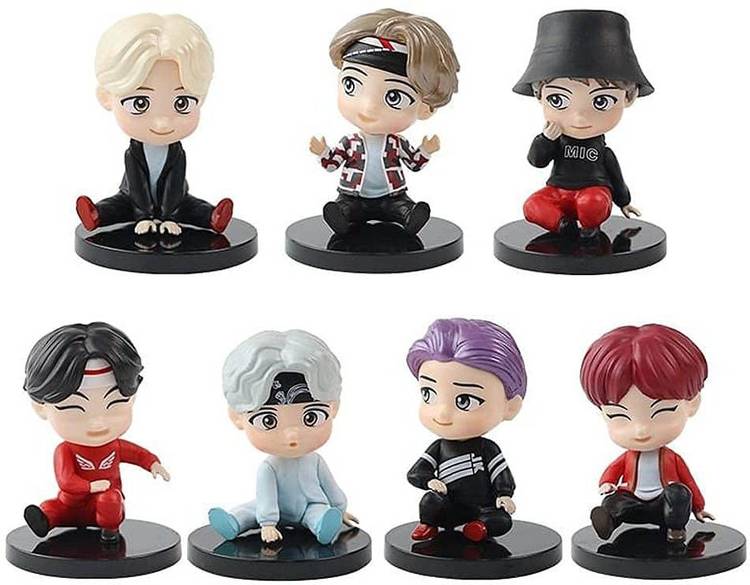 gtrp BTS Miniature Dolls Set of 7 (Tiny tan Figures Set) | Package of 7