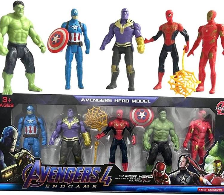 AS TOYS Marvel Avengers End Game Fighting Figure Set For Kids. Pack Of 5 Pc.