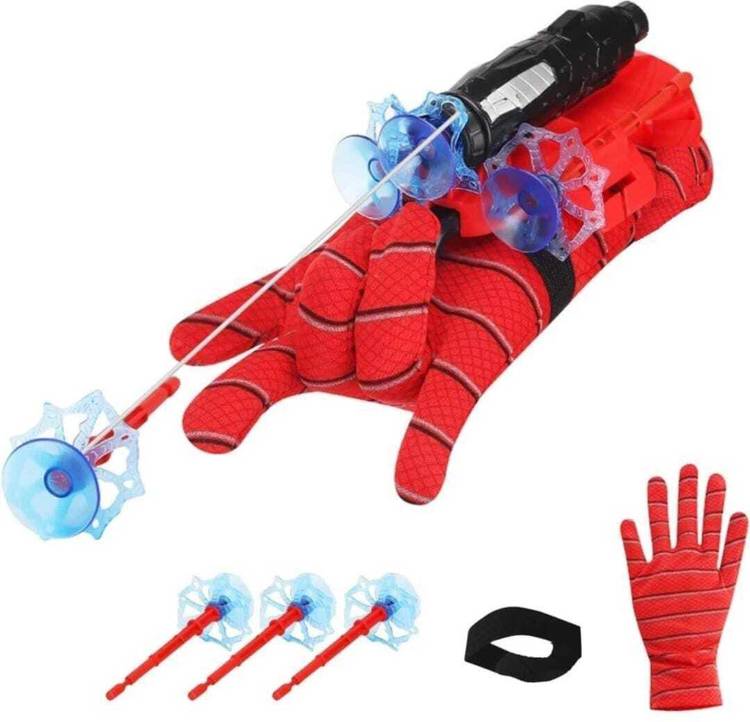 Malika Store Spiderman Gloves Hero Launcher Wrist Toys Set (Multicolor)