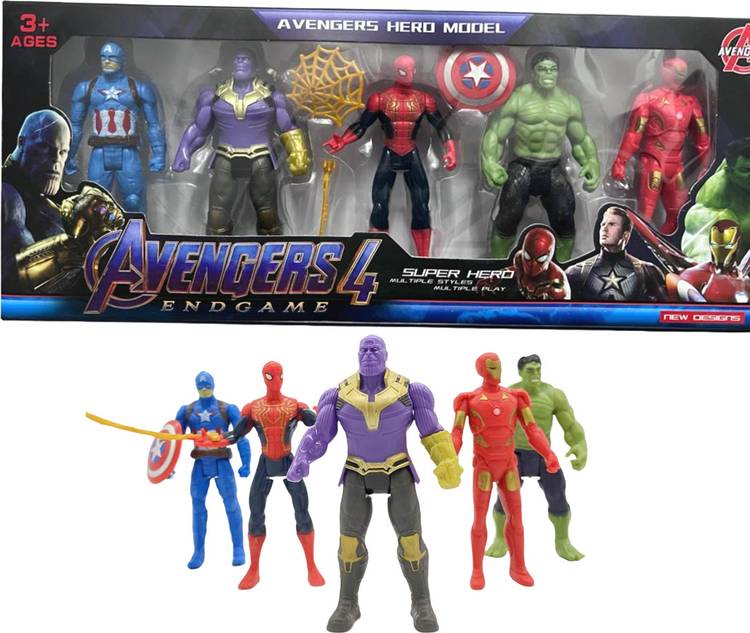 ZN STORE Marvel Avenger Action Figure Toy Set for kids, Super Hero Collection,Pack of 5