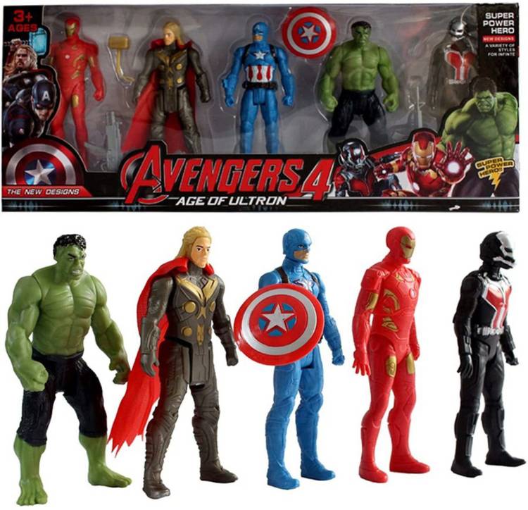 sky toys Avengers 4 - Super Hero Toys Action Figure Toy Set (Pack of 5 Action Figures)