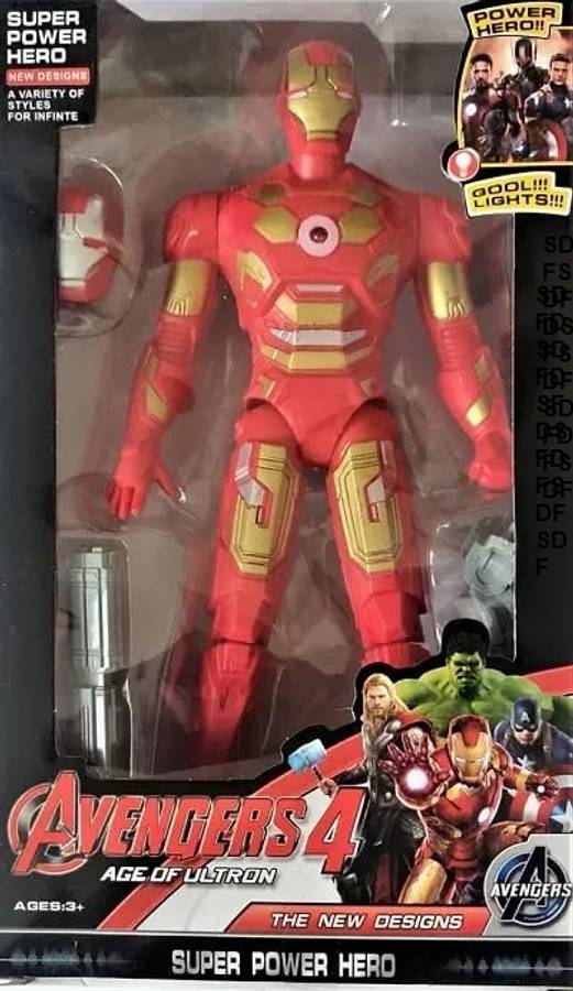 MY BABY LOVE A PERFECT CARE Action Figure with LED Light Function, Super Power Hero (Iron man)