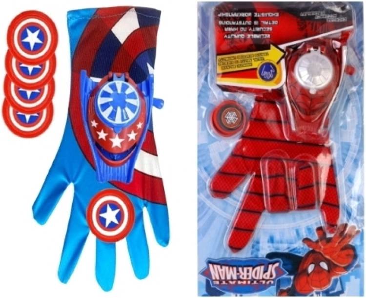 SOPALI Ultimate Spiderman wed gloves & captain america combo for kids