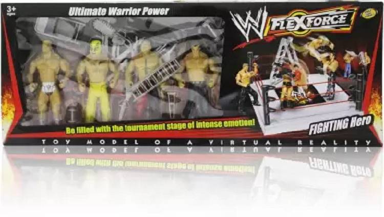 giftsrus Wrestling Ultimate Warrior Power Toy Set for Kids with Weapons and Ring