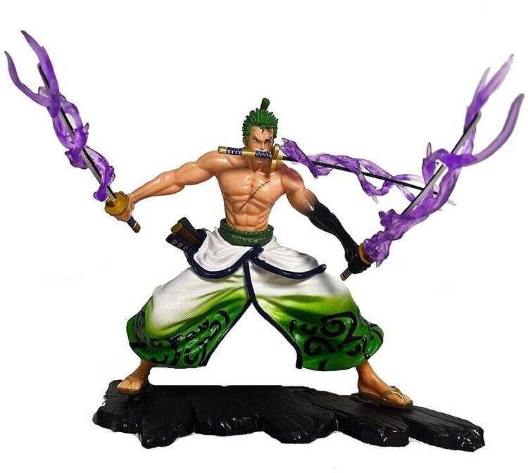 RVM Toys One Piece Anime Roronoa Zoro Action Figure Battle 20 cm Desk Car Decoration Toy