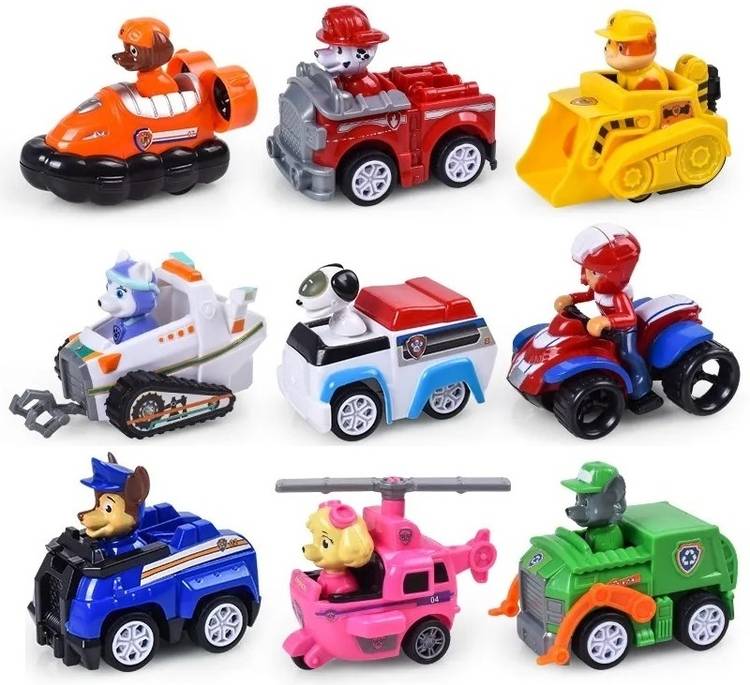 Akvanar Paw Patrol Dogs Characters & Vans Figures Toy (Multicolor)