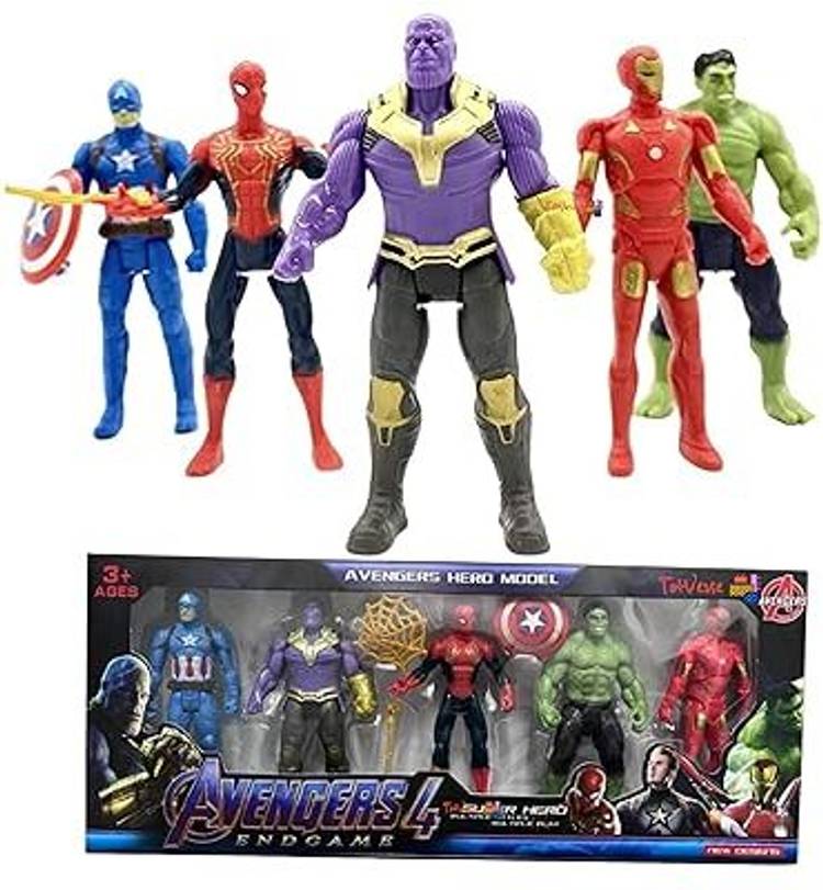 CrazyBuy Avenger Super Hero Action Figure Toy Set (Set of 5 Superheroes)