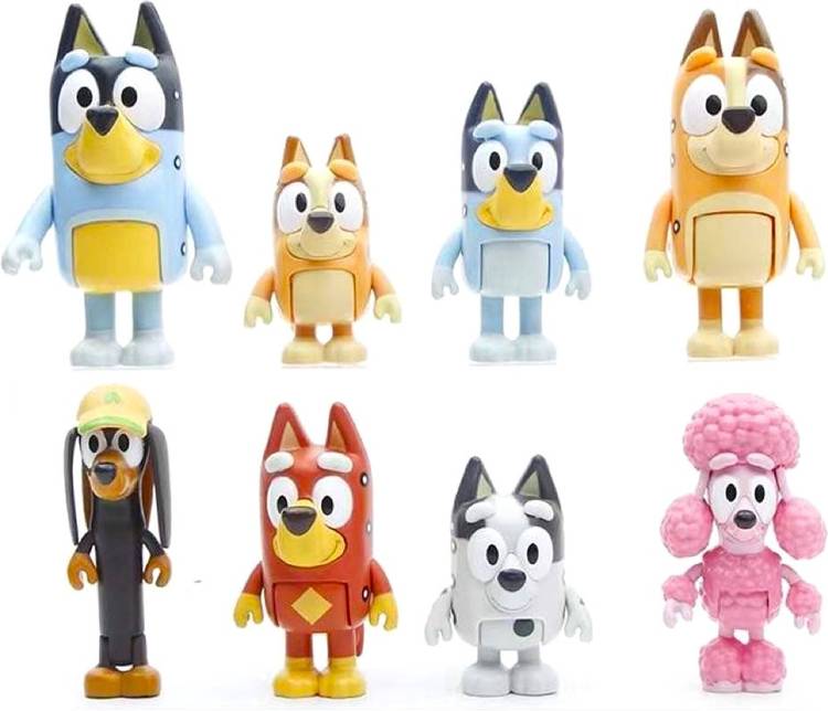 FOZZO-SK New BLUEY and Friends Tiny Figures Heeler Puppy Cartoon Kids 6 cm size Models