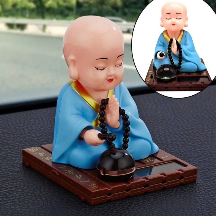 gtrp Solar Head Moving Cute Little Buddha for Car Dashboard