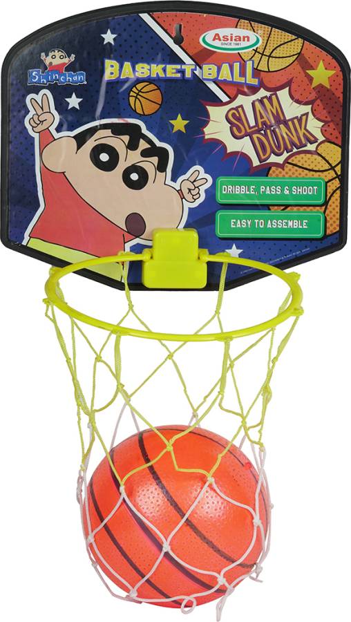 asian Shinchan Basket Ball Kit For Kids Indoor With Ball