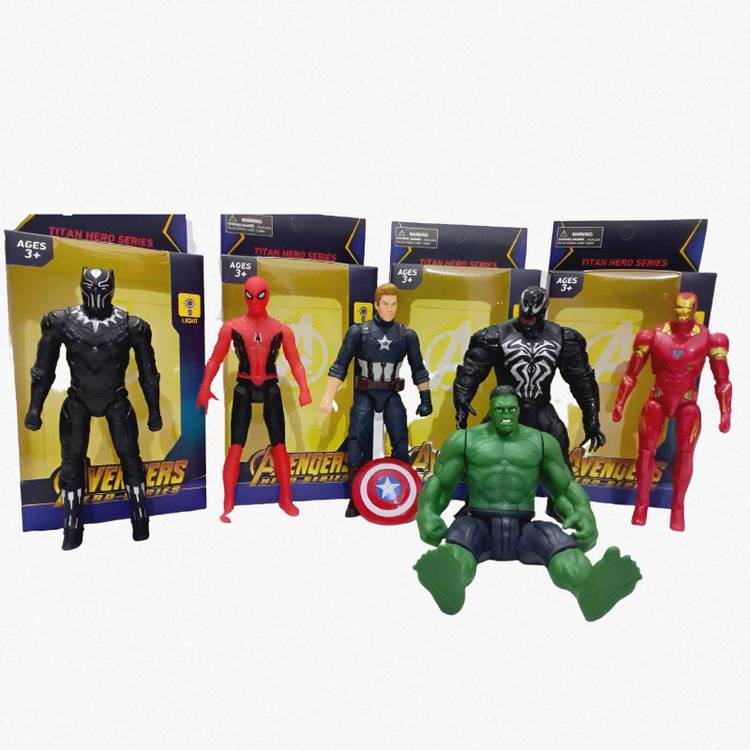 AS TOYS Marvel Avengers Super Hero Action Figure Toy Set For Kids. (Pack Of 05 Pcs)