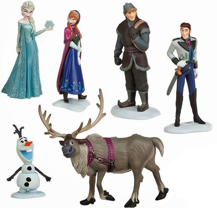 Husaini Mart Frozen 6 Pcs cake topper , Pvc Toy Figures Set, winter theme topper