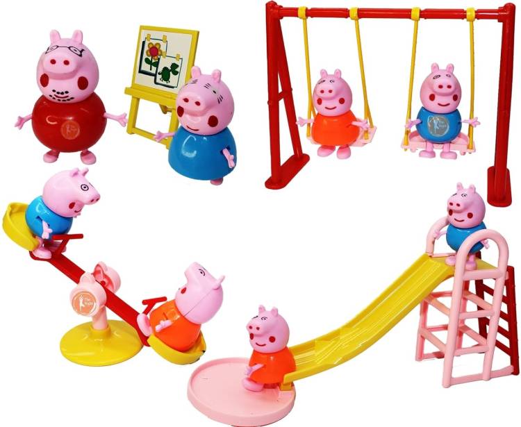 Zest4u New Pig Family Play Ground action toy Gift Set for Kids