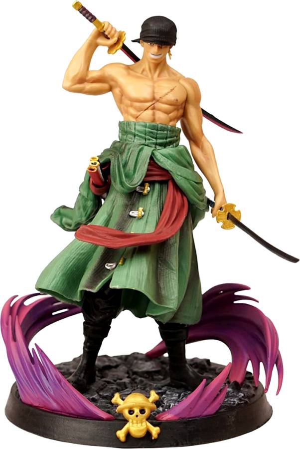 RVM Toys One Piece Anime Roronoa Zoro Action Figure Battle 25 cm Desk Car Decoration Toy