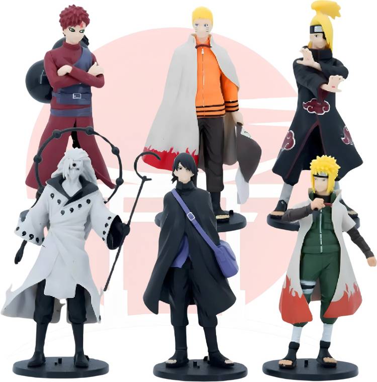 Realmkart Naruto Set of 6 (20cm) Action Figure Mini Action Figure Naruto Action Figure