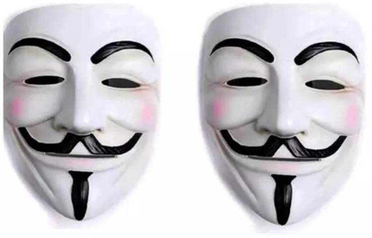 SHAURYA INNOVATION V for Vendetta Comic Face Anonymous Gift Set Party Mask (White, Pack of 2)