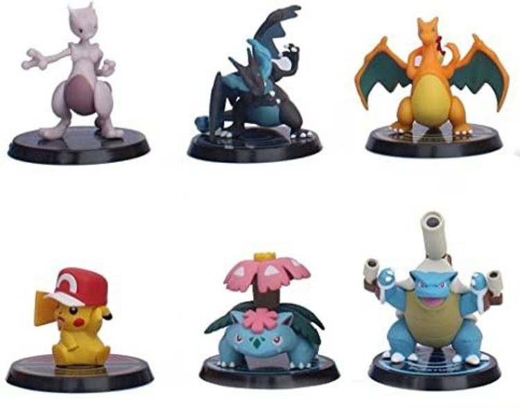 OFFO Pokémon Action Figures Set of 6 for Home Decors, Office Desk and Study Table