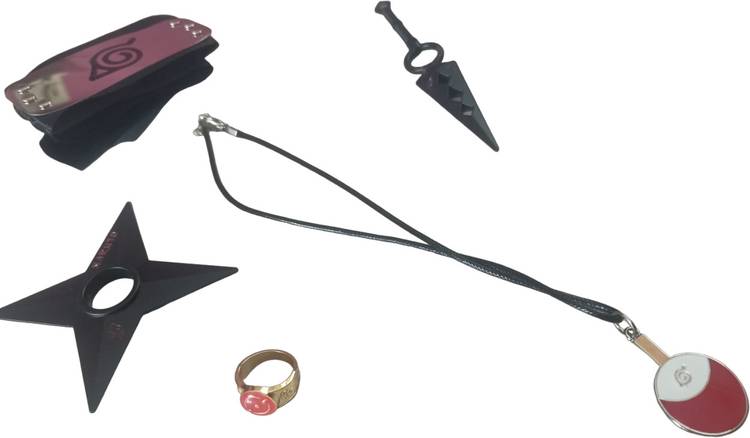 WHITE POPCORN NARUTO 5 PCS METAL ACCESSORIES SET