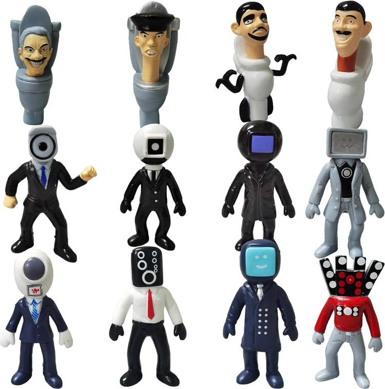 toypapa skibidi toilet action figures set of 12 | Titan cameraman , tv man, speaker man