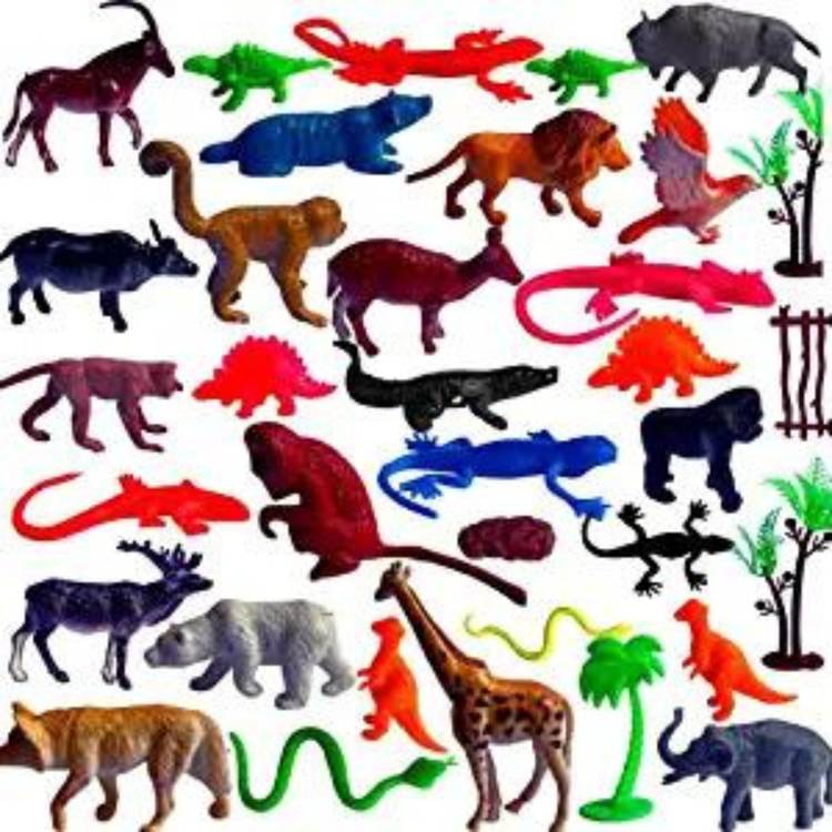 Mallexo Combo of Jungle Animal Toys with Dinosaur and Lizard Toy Set Insect Figure