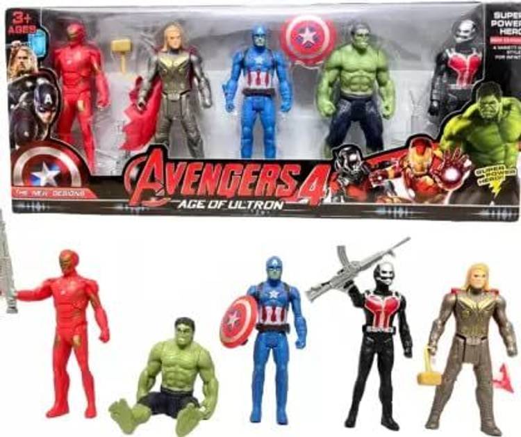 Toyporium Avengers Toys For Kids|Set of 5 Twist & Move Super Hero Action Figure Play Set24