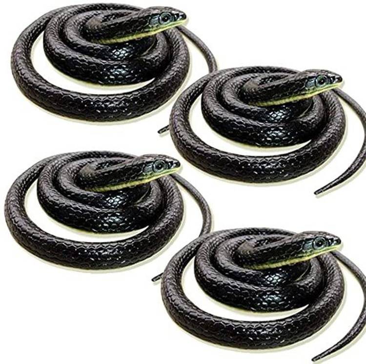 VARSHA COLLECTION Fake Snake/Prank Realistic Fake Rubber Snake Fake Snake Prank Toy Gag Toy,Pack-4