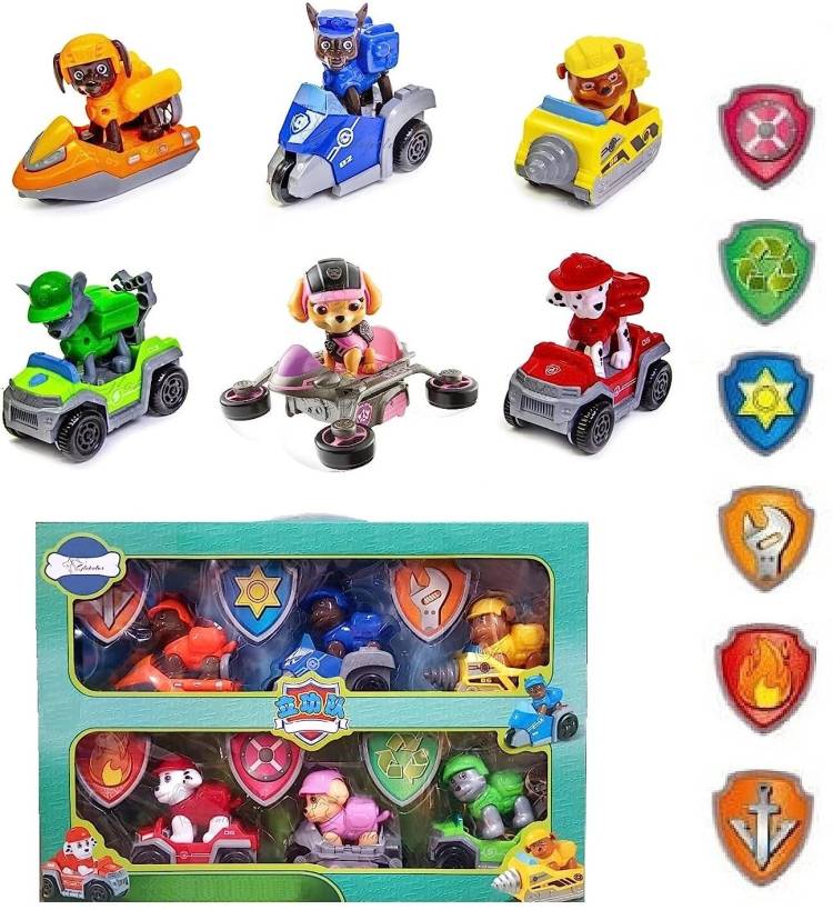 SR Toys Paw Patrol Toy Vehicles for kids, Pack Of 6