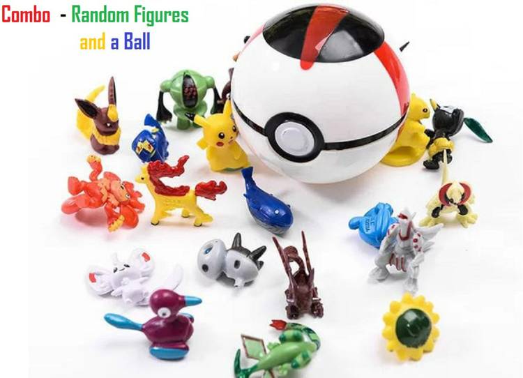 FOZZO-SK New Pokemon 24 Tiny Toys Figures with One Random Color Poke Ball Combo Pack