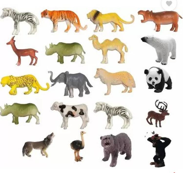 JGG Jain Gift Gallery Realistic Small Size Wild Safari Zoo African Jungle Animals Plastic Figures Toys