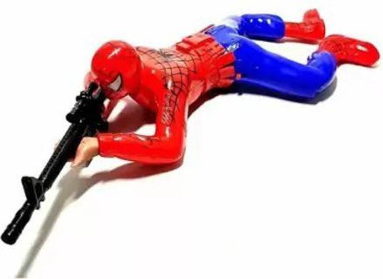 migwow Spiderman Crawling Action Toy Gift Pack with Lights and Sound -Shooting Gun