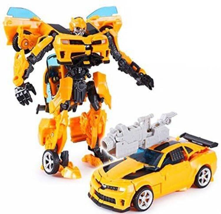 kitmeer Transforming Robot to Converting CarFigure toy Yellow