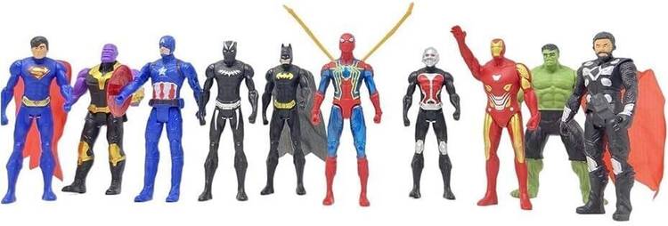 HappyBive Superhero Action Figure Toys|Superheroes Set of 10 Figures Toy for Kids|26