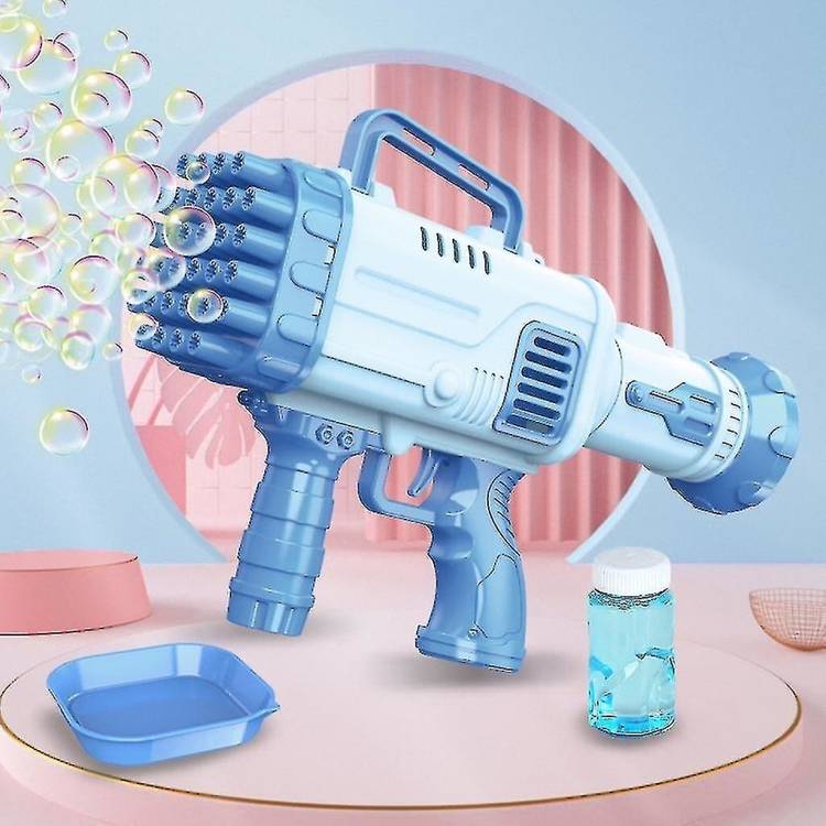 ASDecor 32 Hole Electric Rocket Bubbles Gun for Toddlers,Gatling Bubble Gun