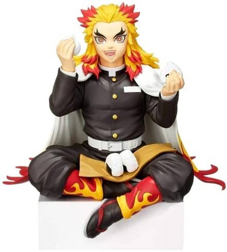 RVM Toys Demon Slayer Kyojuro Rengoku Action Figure Sitting 15 cm Car Dashboard Study Toy